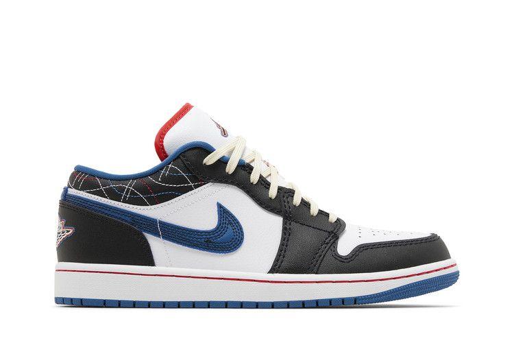 Кроссовки Air Jordan 1 Low SE индустриального синего цвета Sashiko