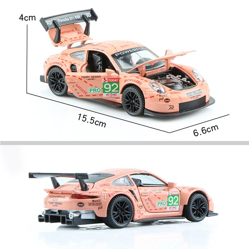 Porsche 911 GT3 RSR Match Version Моделирование Литые игрушечные машинки Звуки и свет Инерционный автомобиль 1:32 Сплавная Модель Суперкара