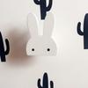 Новый деревянный крючок с милым мультяшным кроликом, одежда для детской комнаты, стена