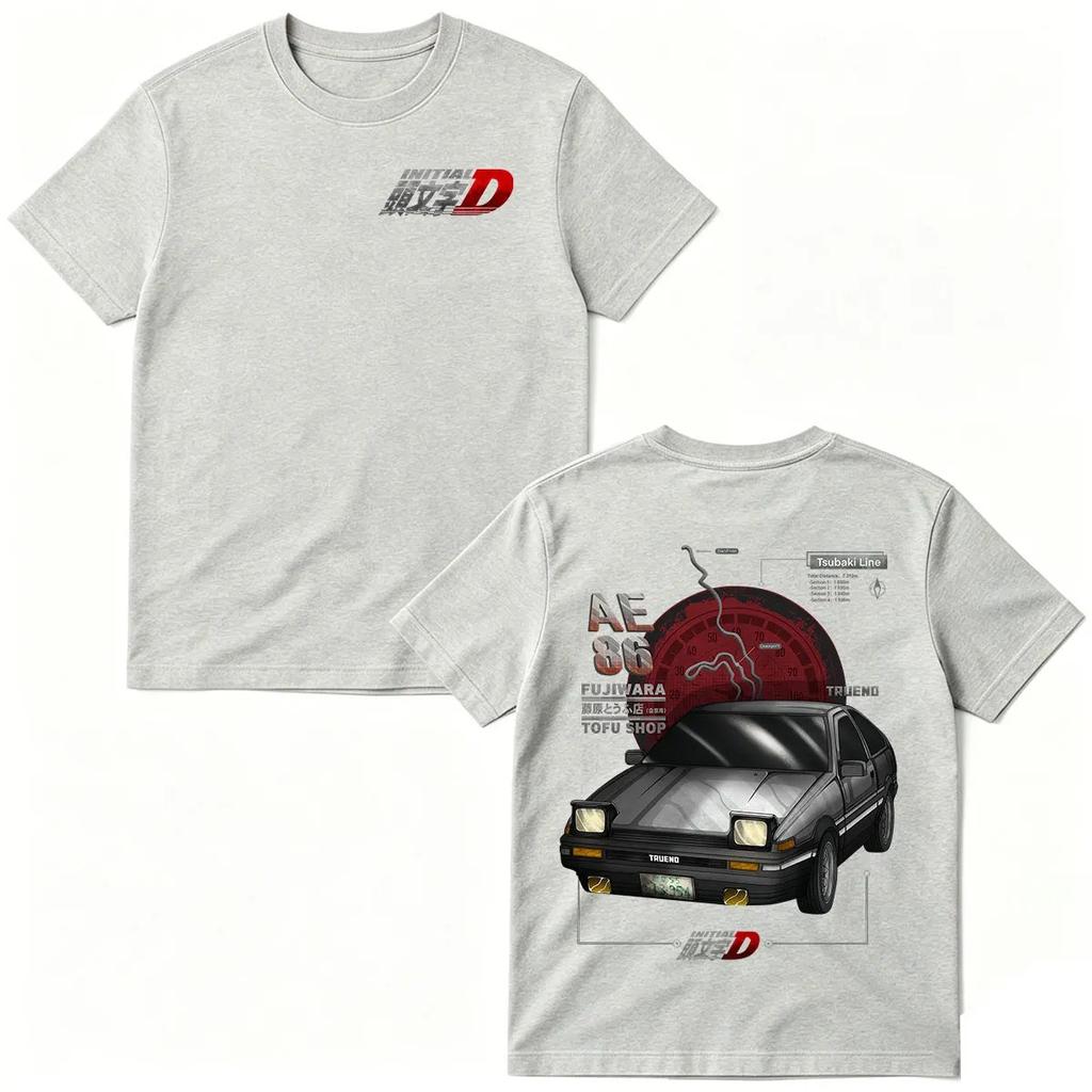2026 Аниме Initial D AE86 Гоночный Автомобиль Футболка Такumi Фудзивара Магазин Тофу Мужская Женская Модная Футболка Хлопок Короткий Рукав Футболка