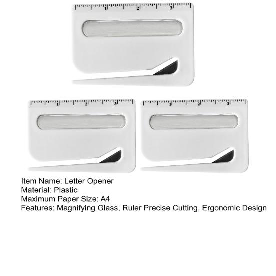 3 шт. 3 в 1 нож для вскрытия писем с увеличительным стеклом и линейкой. Технология точной резки. Эргономичный дизайн. Открывалка для конвертов.