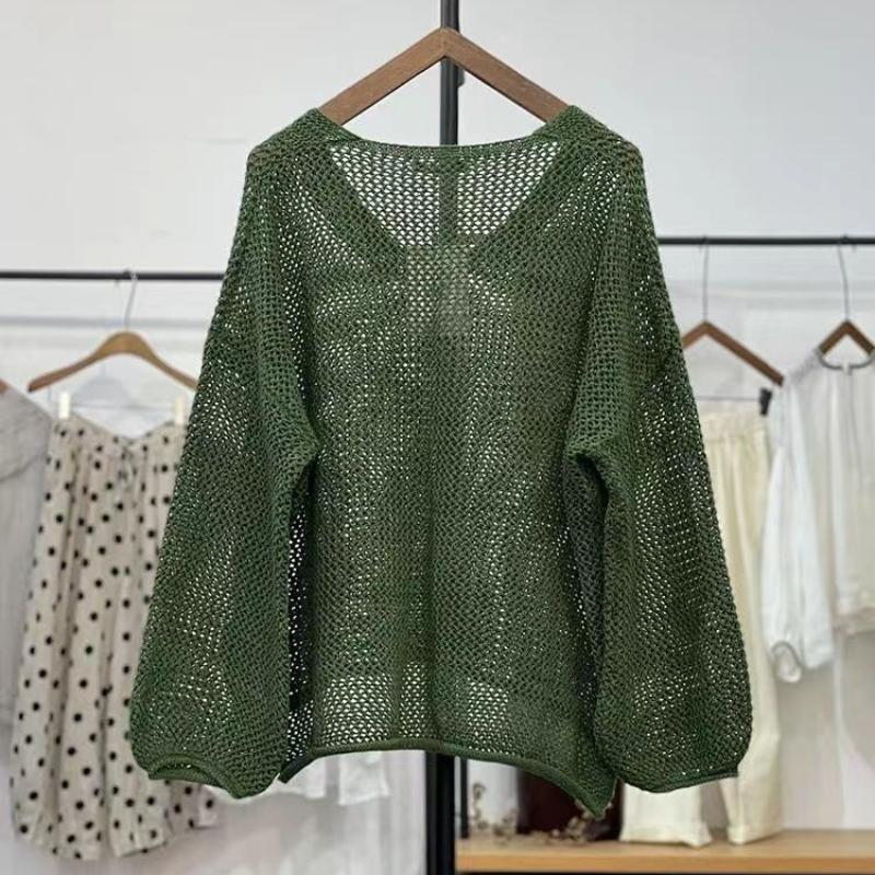 Летняя модная ажурная трикотажная рубашка, универсальная толстовка с капюшоном и V-образным вырезом, ленивый стиль, толстовка с капюшоном