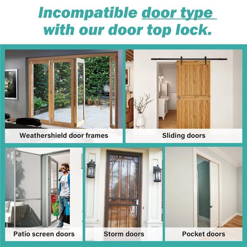 B-Est Adjustable Child Safety Door Top Lock Metal Child-Proof Design For Interior& Exterior Doors Including French Doors