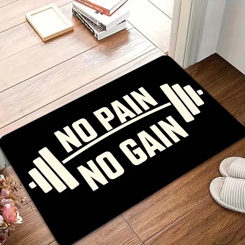 Dumbbell Fitness Equipment 3D Optical Illusion Doormat Flat Non-slip and Easy To Clean Perfect for Front Door Bedroom  Door Mat