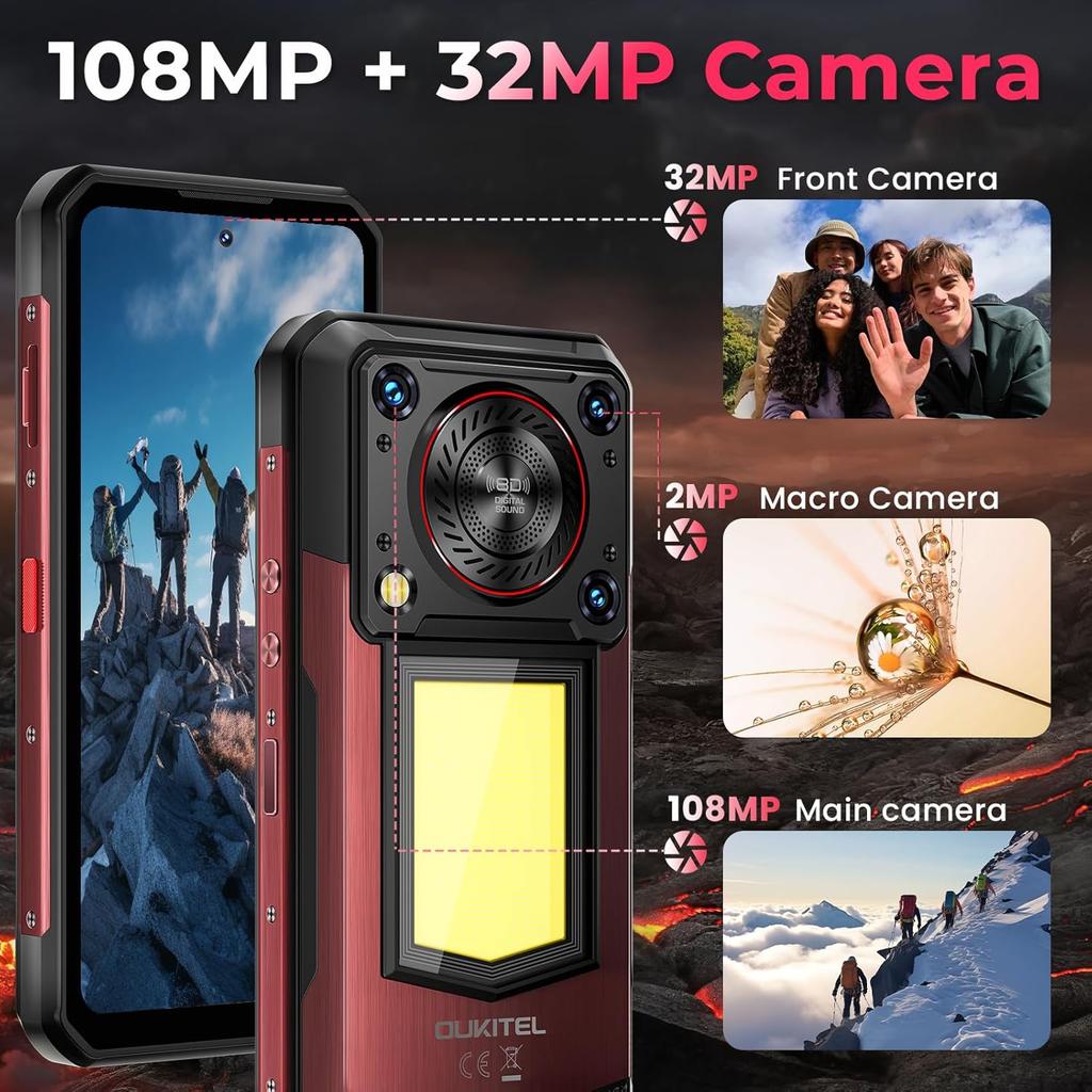 Oukitel WP56 5G Смартфон 32 ГБ + 256 ГБ 16000 мАч 6,8-дюймовый Дисплей 108 МП Android 15 Смартфон