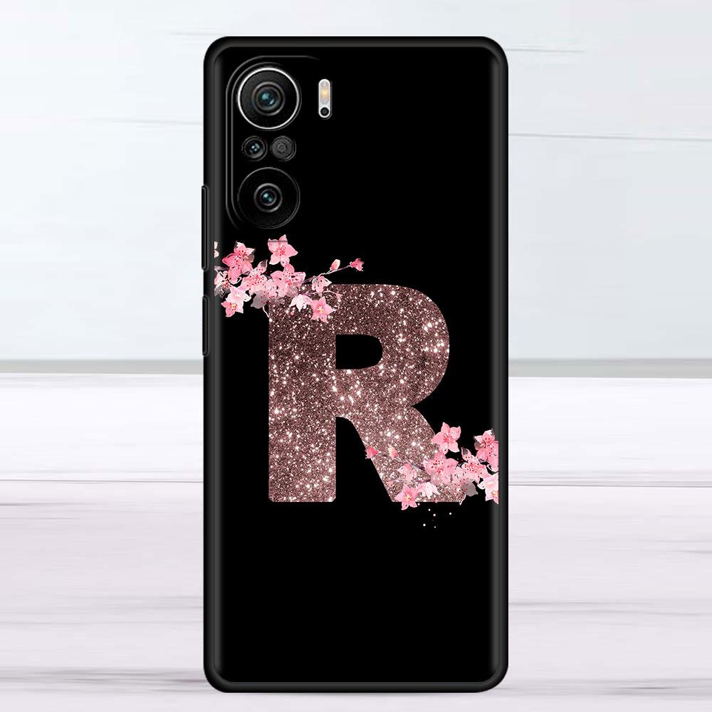 Розовый модный чехол с цветочной буквой MN для Xiaomi Redmi Note 11 10 Pro 12 9S 9 8 9C 9A K40 10C 8T 9T, силиконовый чехол для телефона