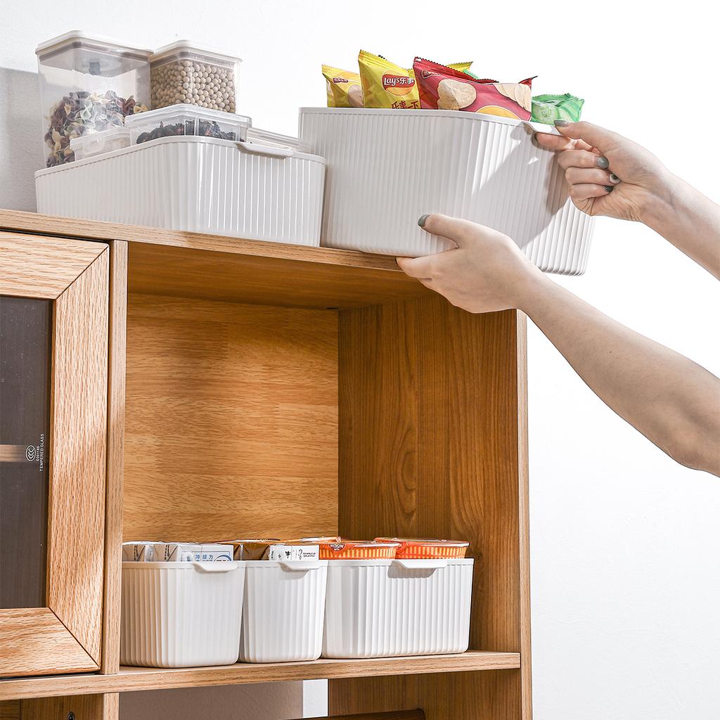 Многофункциональный шкаф Пластиковая корзина для хранения Большая вместимость Организация хранения С ручкой Для ванной комнаты Кухни