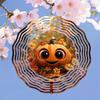 Dynamic Outdoor Windmill with Pumpkin and Autumn Leaf Decoration Infinite Rotation Wind Chime Classic Style for Yard Garden Home