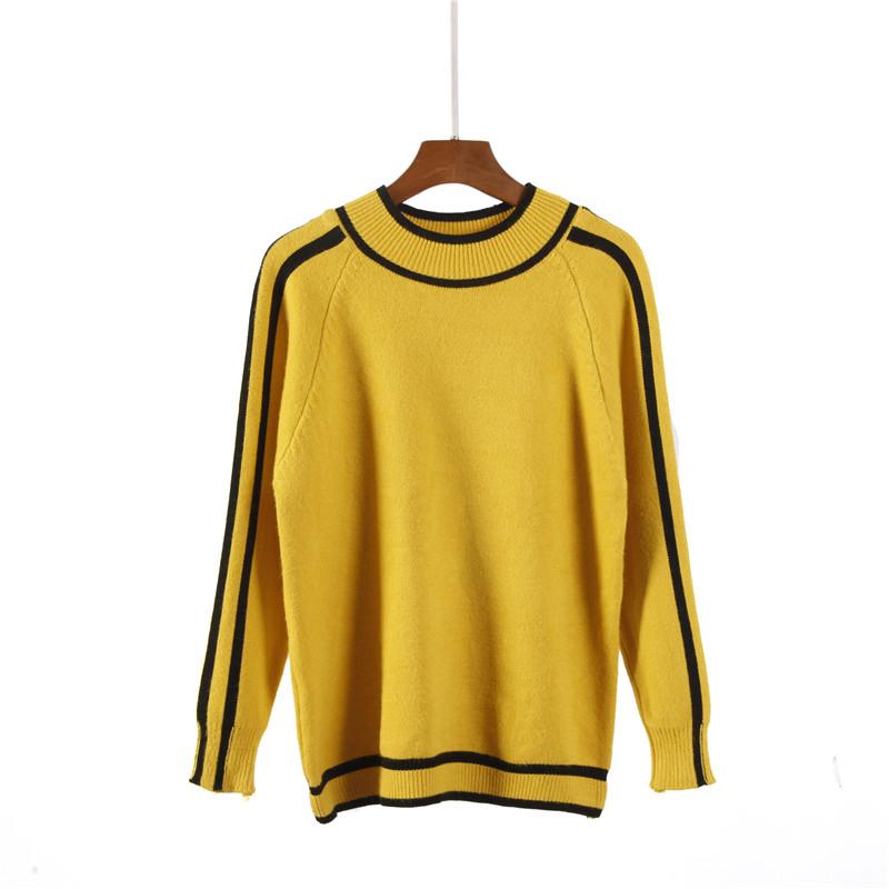Hirsionsan Autumn Winter Sweater Women 2021 O Neck Knitted Pullovers Female Soft Basic Striped Jumper Casual Thicken Sweaters