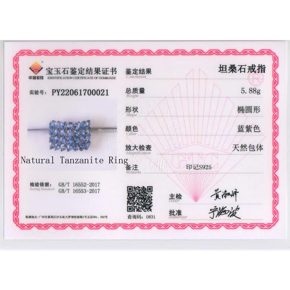 Роскошное дизайнерское большое кольцо с танзанитом овальной формы 3*4 мм, большое кольцо из стерлингового серебра 925 пробы, женские ювелирные украшения для мамы, лучший подарок