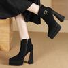 Супер Высокие Каблуки Женские Ботильоны Острый Носок Роскошная Обувь Зима Женские Туфли-Лодочки 2025 Платье Роскошные Боты Де Мухер Сапатос