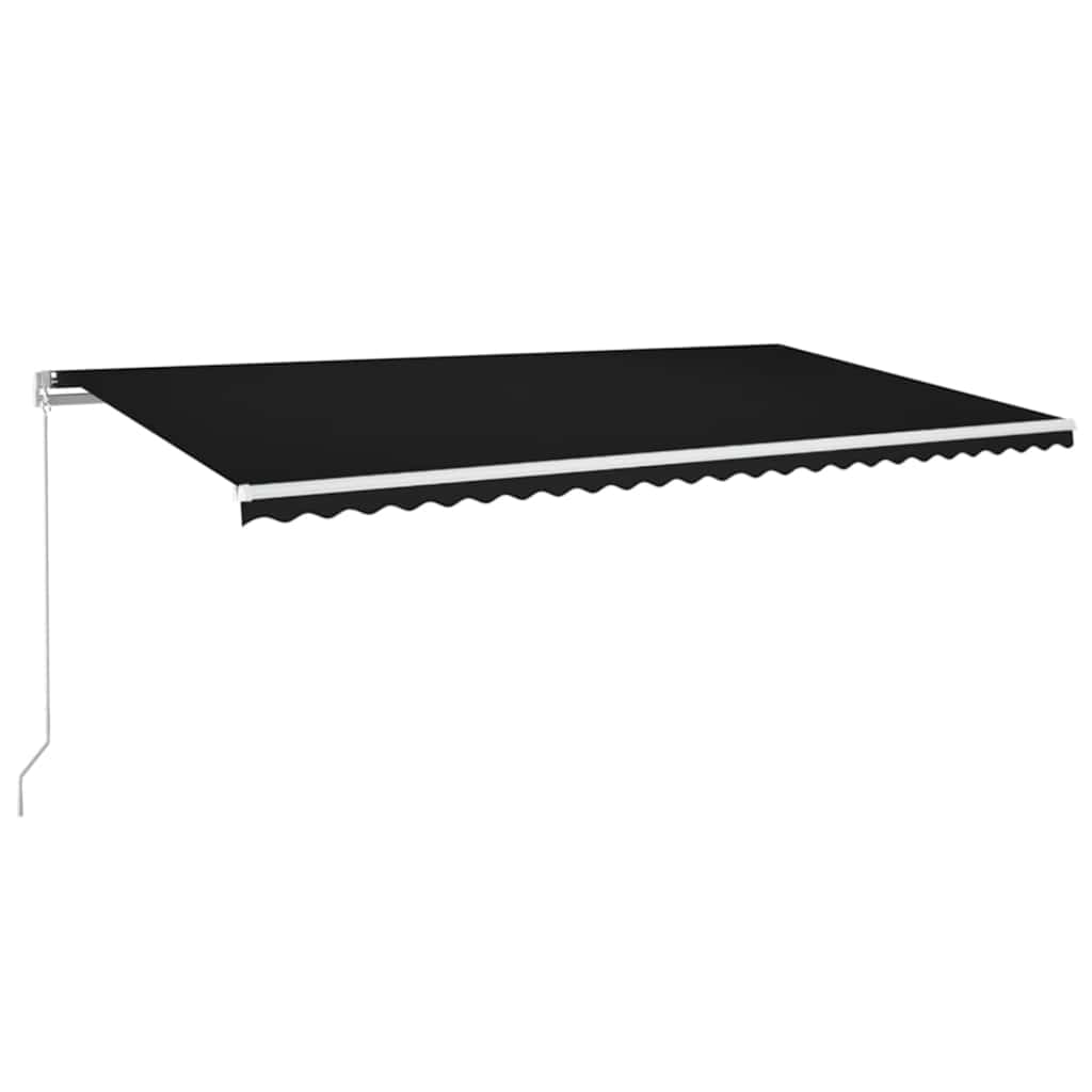 Manual Retractable Awning with LED Lights 600 x 300 cm Anthracite