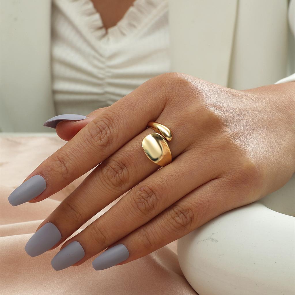 Гладкое персонализированное простое кольцо, разомкнутое кольцо, регулируемое кольцо, модное универсальное женское кольцо