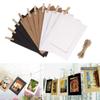 10 Pcs Combination Paper Frame with Clips DIY Kraft Paper Picture Frame Hanging Wall Photos Album 2M Rope Home Decoration Craft WBL