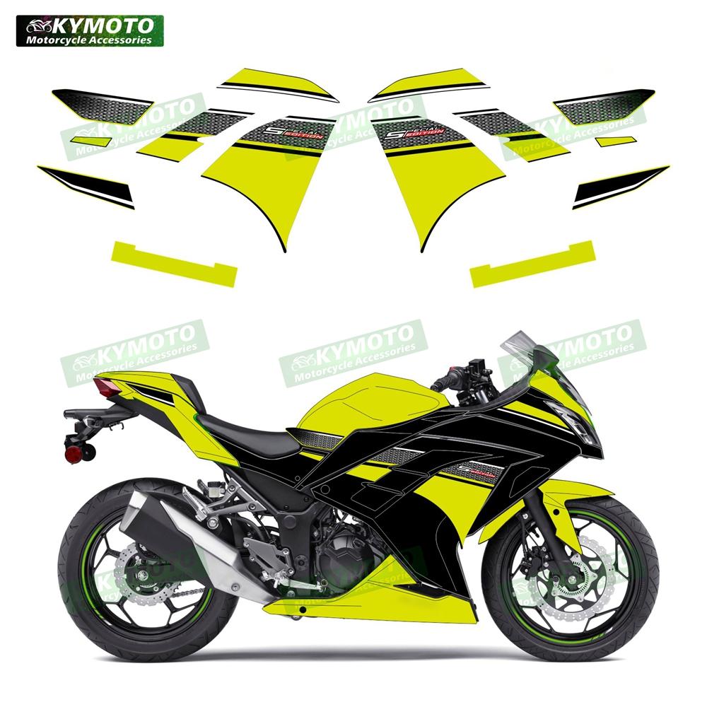 Для мотоцикла Ninja300 Ex300 Ninja 300 аксессуары для мотоцикла полные наклейки на кузов гоночное оформление обтекатель шлем наклейка на ветровое стекло