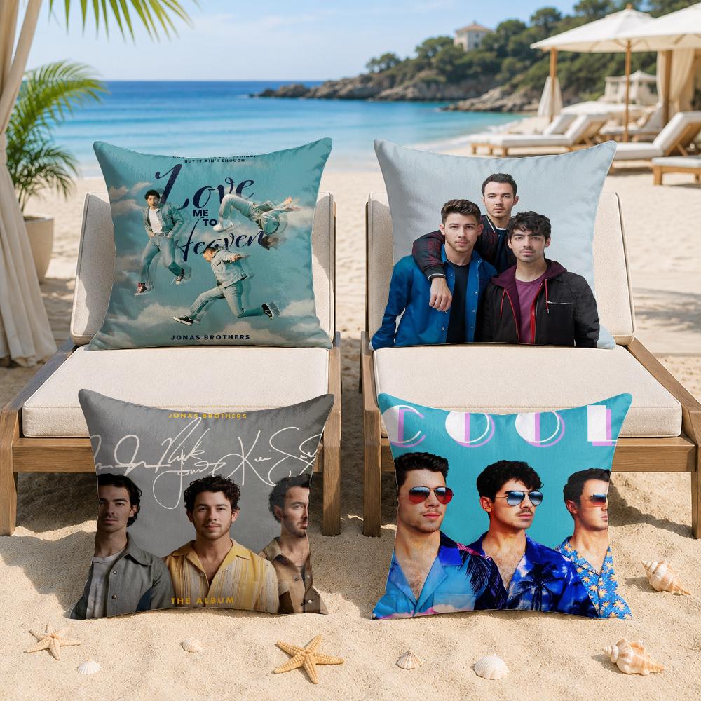 Band JJONAS BBROTHERS Cushion Cover Silky Short Plush Invisible Zipper Dustproof Sofa Pillow Case For Home Decor