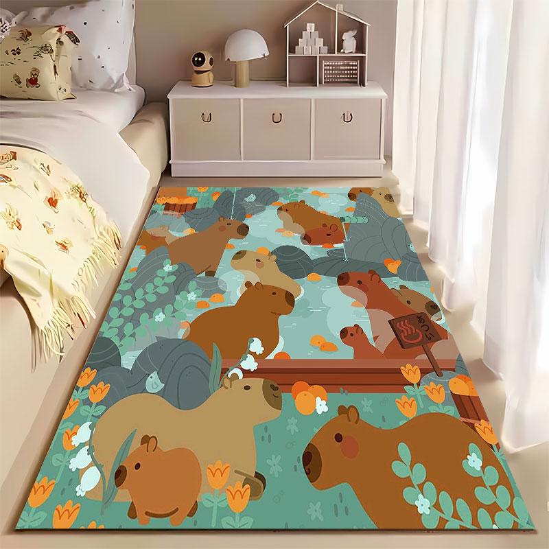 Capybara Hot Spring Pattern suitable as a non-slip mat for the living room or bedroom sofa