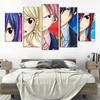 5 шт. Fairy Tail Печать на холсте Картина Плакат Домашний Декор Гостиная Cuadros Decoraci N Dormitorio Плакат Аниме Tableau Фреска