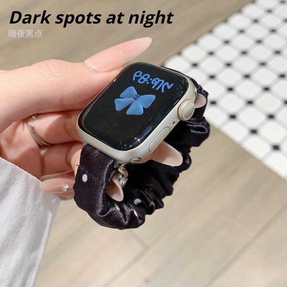 Эластичный браслет-скранчл для Apple Watch Series 11 46 мм Ремешок Женский в горошек Пряжа-стиль Милый Скранчл для iWatch 10/8/7 38/41 мм 42 мм 44 мм 45 мм