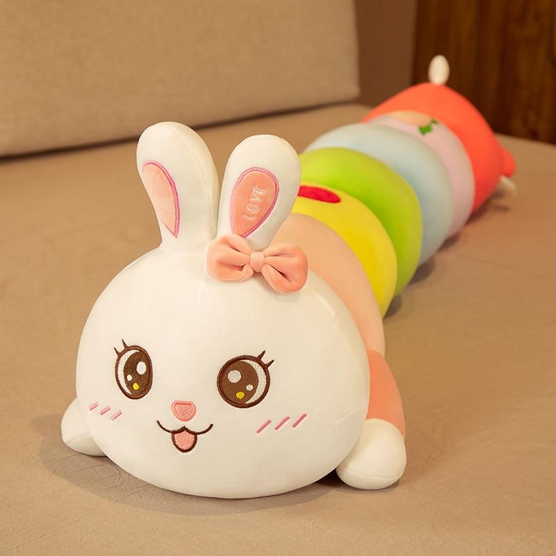 Kawaii кролик гусеница плюшевые игрушки прекрасные красочные насекомые плюшевые подушки мягкие куклы детский хороший подарок