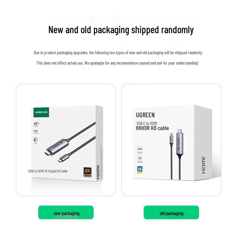 Ugreen Кабель-адаптер CM565 USB-C на HDMI 2.1 8K