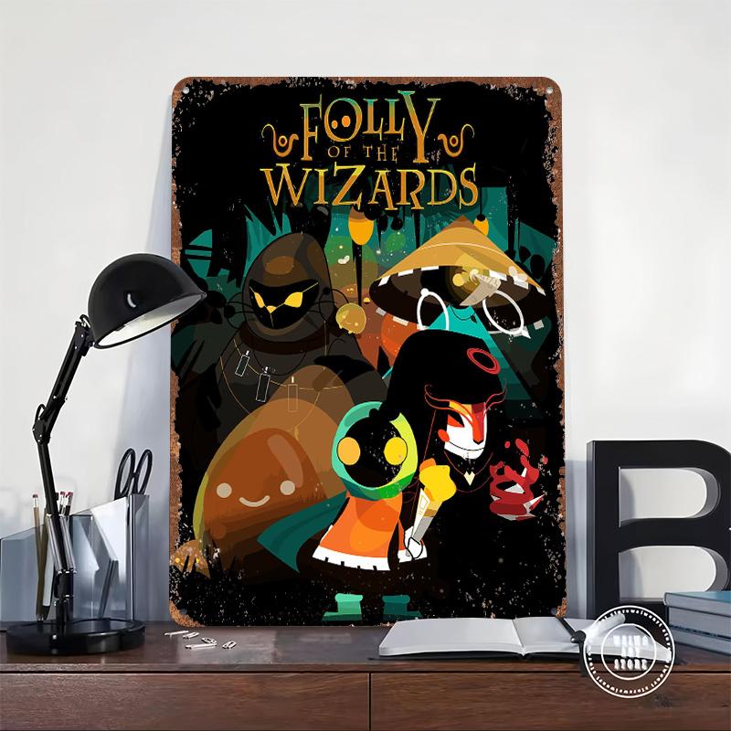 Folly of the Wizards Game Art Tinplate Poster Customized Wall Art Vintage Retro Metal Signs for House Decor Bedroom Decorations