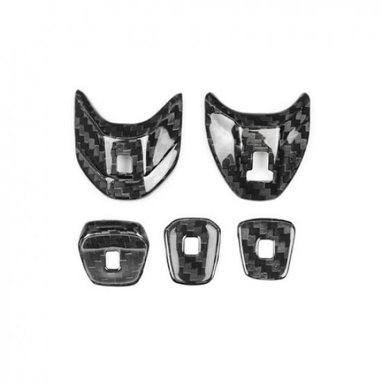 Set Real Carbon Fiber Center Gear Shift Button Cover Sticker For Corvette C8 20+