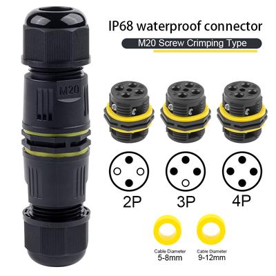 IP68 I Форма M20 Водонепроницаемое Быстрое Соединение 2/3/4 Сердечник Винт Обжимное Соединение Для Наружного Кабельного Соединения Электрический Разъем