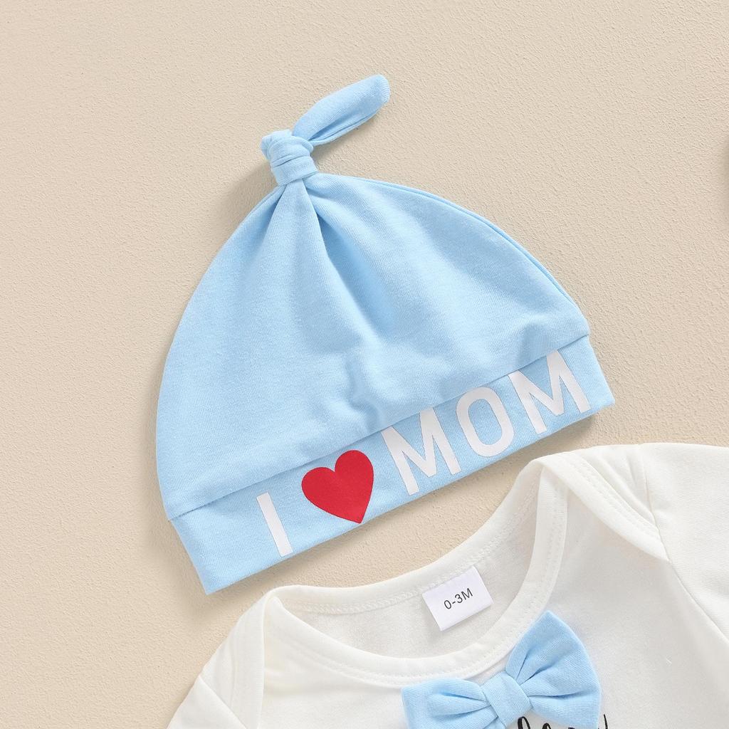 Наряд для мальчика, комбинезон с короткими рукавами и бантом с принтом слона, комбинезон и шляпа. Наряд на первый день матери.