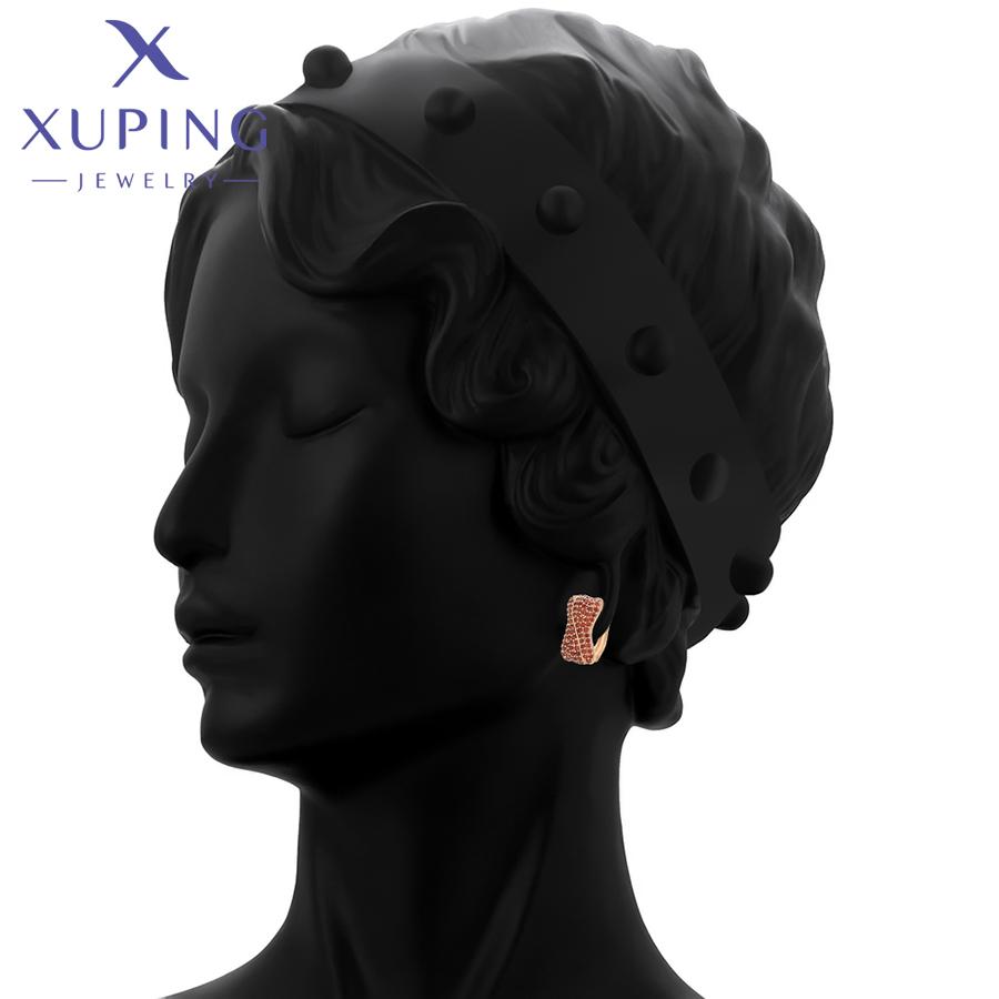 Xuping Jewelry Модные Новинки Латунный Сплав Золотого Цвета Серьги-Хугги для Женщин Вечеринка Подарок X000981044