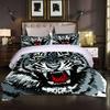 Пододеяльник Постельное белье Комплект постельного белья для двухспальной кровати Животное Тигр 3D Текстильное одеяло Чехол Наволочки Спальня Роскошный комплект постельного белья