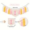 Daisy 1st Happy Birthday Banner Highchair Banner Tassels for Girl&Boy Birthday Party Decoration Baby Birthday Photo Props