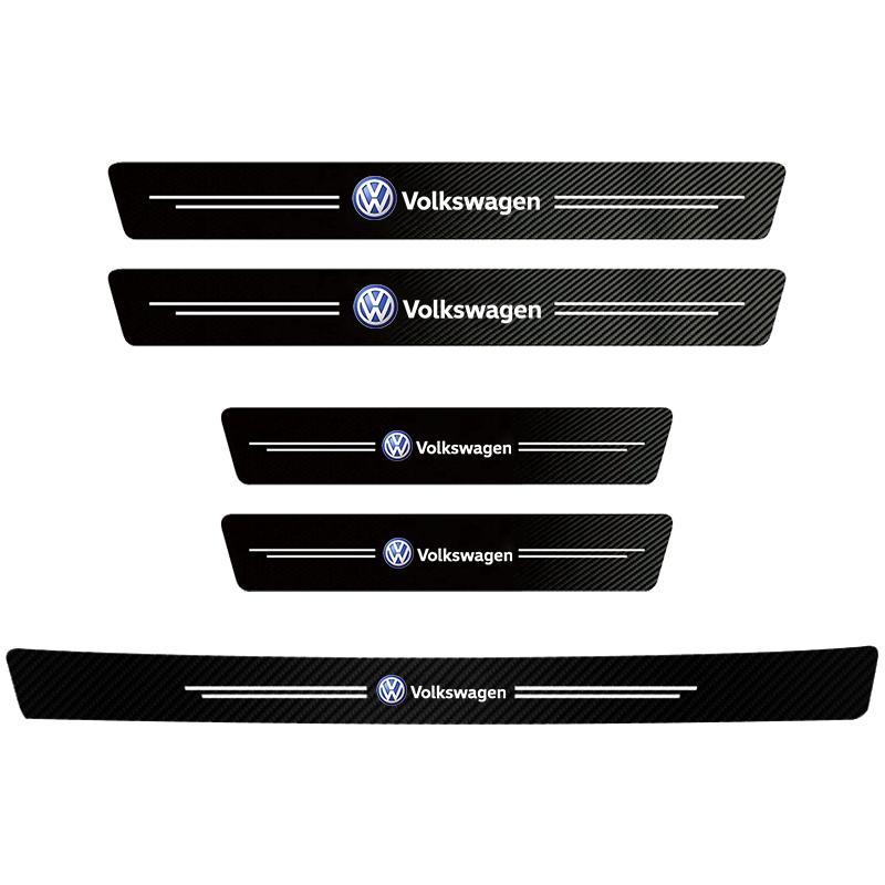 2026 Hot Sticker High-quality Carbon Fiber Car Door Sill Protector Sticker For Volkswagen R Golf Tiguan Jetta Transporter Passat