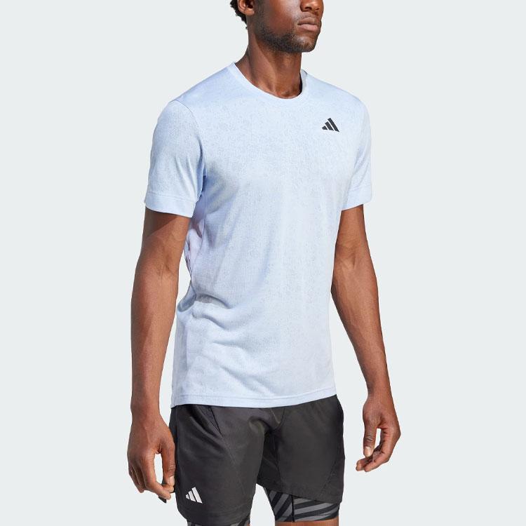 Adidas Футболка для тенниса Freelift с логотипом, мужская, светло-розовая, синяя IA8288