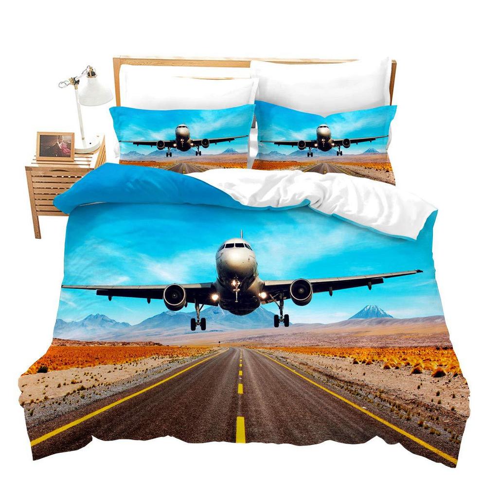 Aircraft 3D Digital Printing Three-Piece Bedding Home Textile Duvet Cover Bedding