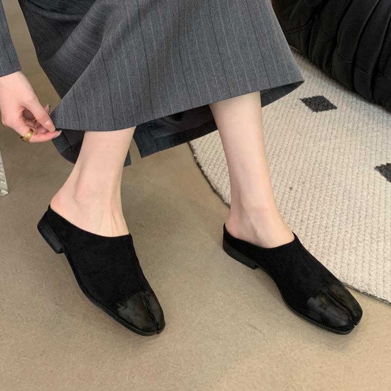 Bailamos Совершенно новые женские тапочки с раздельным пальцем Таби Ниндзя Слипоны Балетки с круглым носком Неглубокие Ленивые лоферы Мягкие лоферы Мягкие М