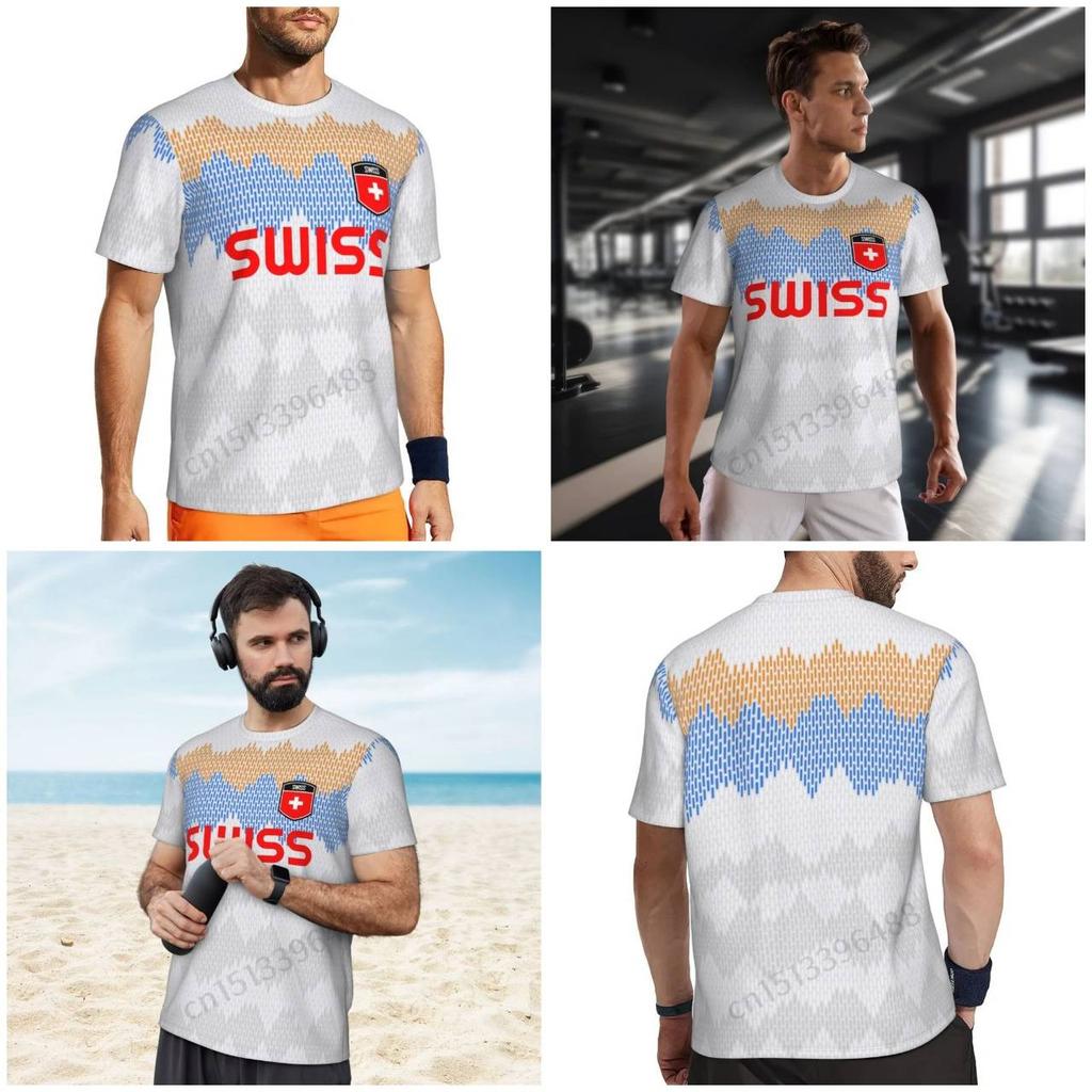 Switzerland Swiss Tshirt MMA Boxing Muay Thai National Flag Print 3D Training Unisex Women Men Quick Dry Fitness Workout Gym Sport Casual Streetwear