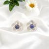 Genuine Sodalite Gemstone 925 Stamped Silver Jewelry Unique Handmade Studs 0.5 " EE-157-28