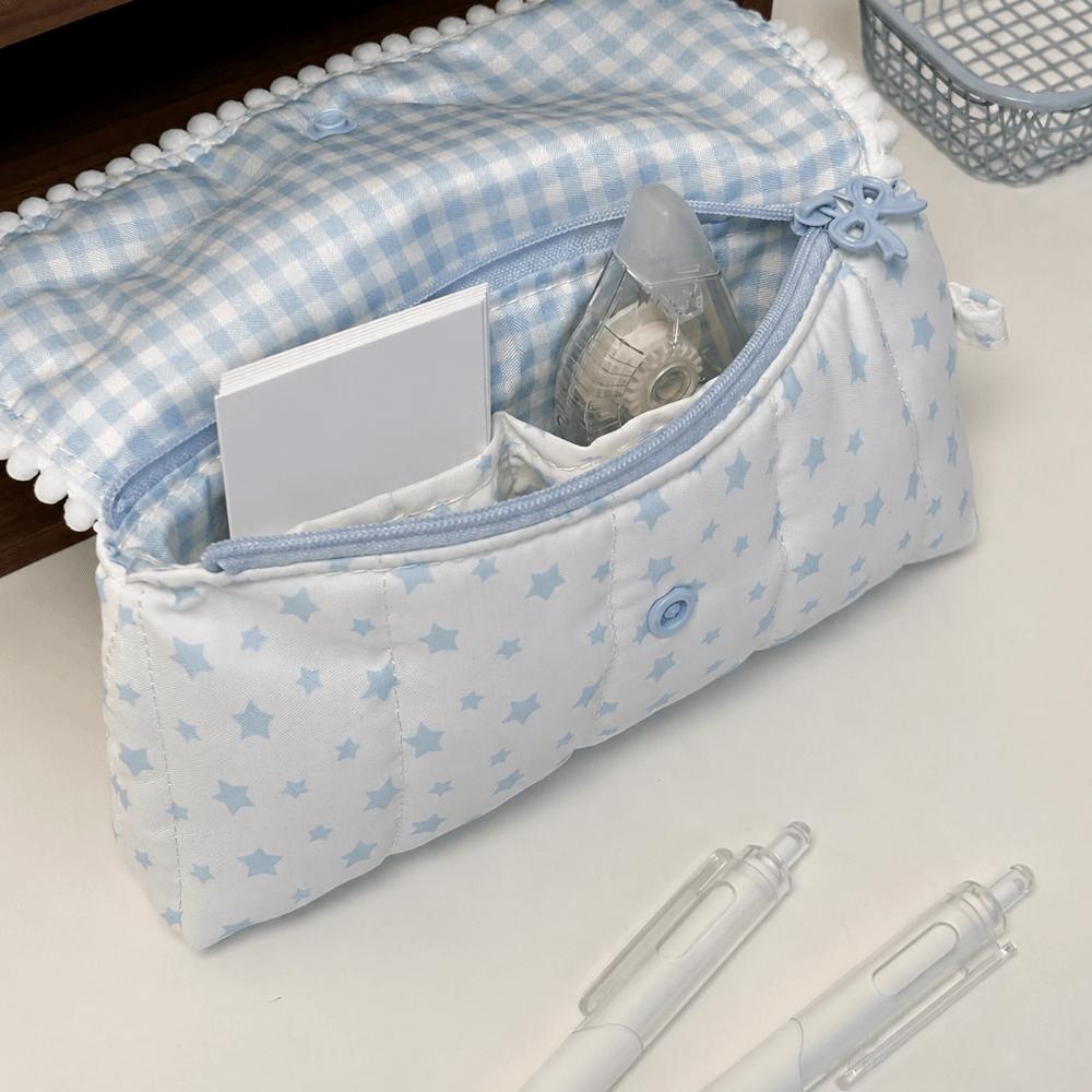 Bunny Print Pencil Case Flip-top Pencil Pouch Multi-functional Stationery Bag Students