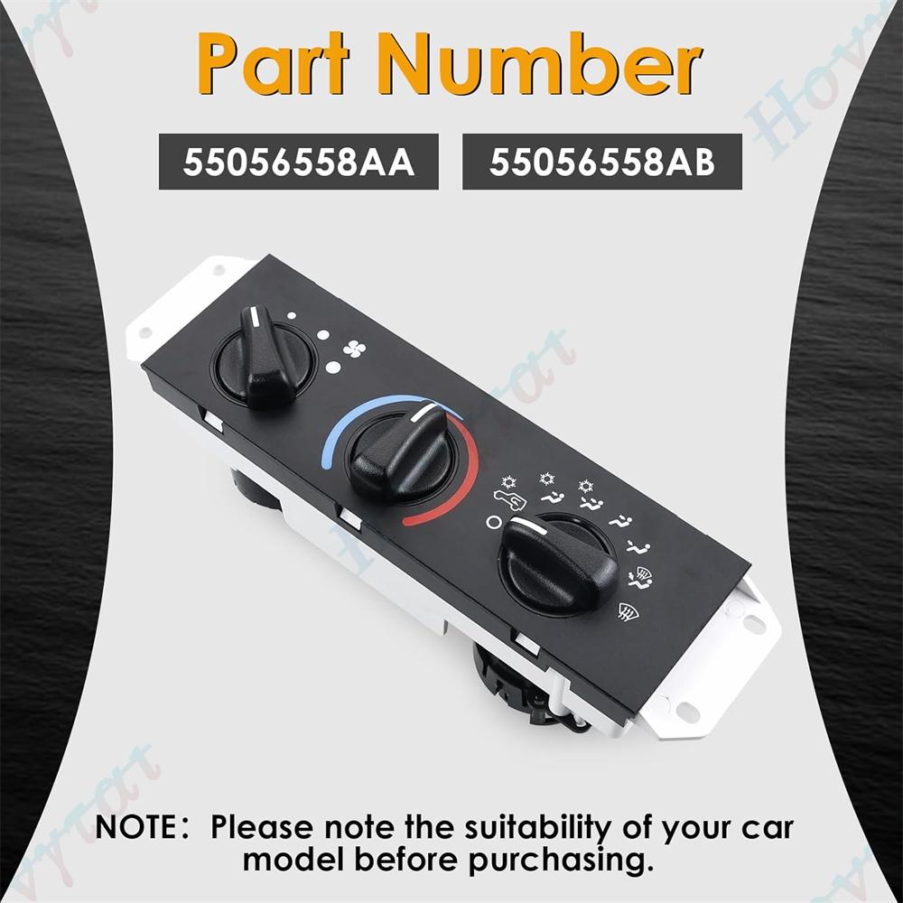 55056558AA HVAC For 2005-2006 Jeep TJ Wrangler 2.4L/4.0L Heater A/C Control Switch Panel Front Climate Control Module