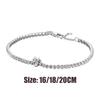 925 silver women's bracelet with adjustable bow, heart-shaped zircon bracelet, fashionable DIY jewelry gift