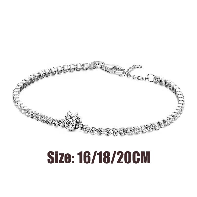 925 silver women's bracelet with adjustable bow, heart-shaped zircon bracelet, fashionable DIY jewelry gift