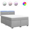 Maison Exclusive - Sommier à lattes de lit avec matelas Gris clair 160x200cm Tissu