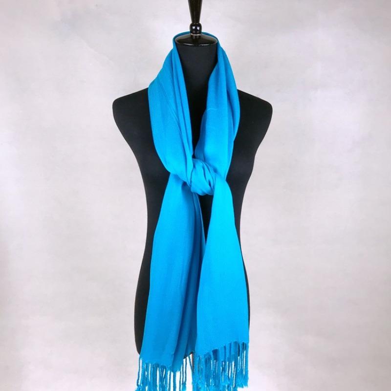 Big Red Club Gift Print OO Embroidery Solid Color Twill Cotton Shawl Scarf Extra Long High Sense