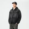 Advanced Sense Of Heavy Industry Gradual Change Washed Tide Brand Black Denim Jacket Men'S American Loose Tooling Jacket Men'S