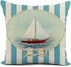 Linen Throw Pillowcase Lighthouse Sailing Sea Shell Double-Sided Printed Living Room Sofa Car Chair Home Bedroom Cushion Covers