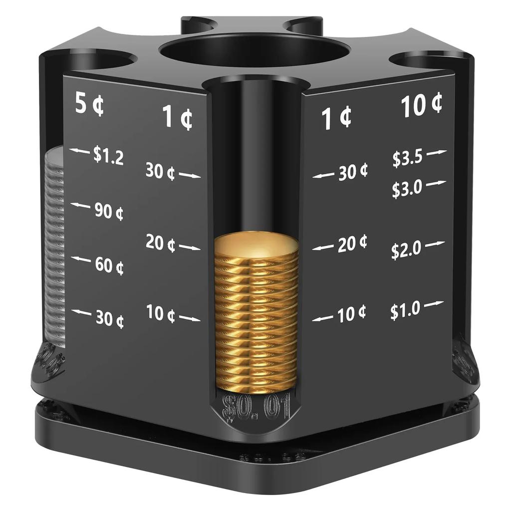 Coin Sorter and Pen Holder 360° Rotatable Coin Holder Sorter Large Capacity Coin Holder Portable Piggy Bank and Pen Holder NEW