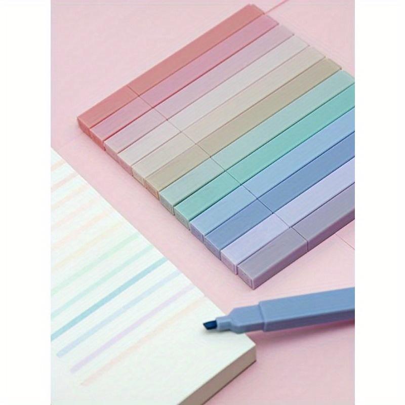 Эстетичные квадратные хайлайтеры Morandi, мягкие маркеры с долотообразным наконечником, пастельные хайлайтеры без просвечивания, быстросохнущие для ведения дневника и заметок