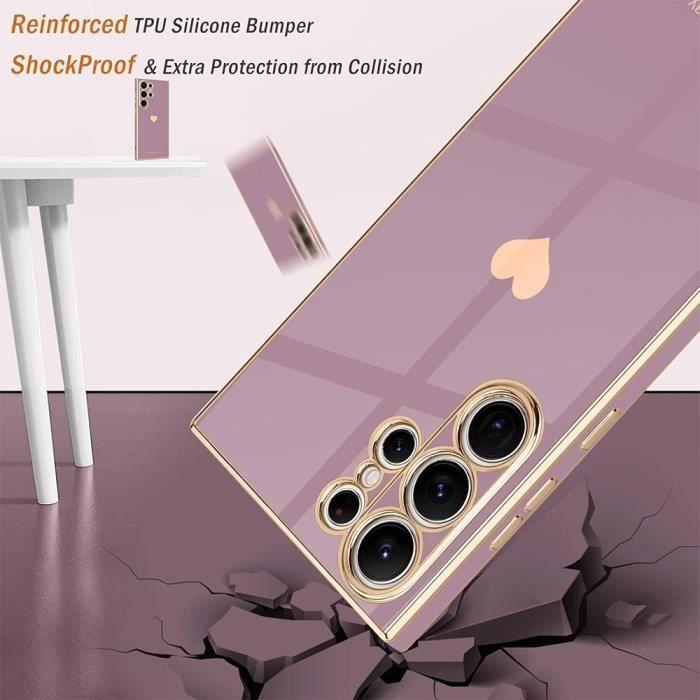 Case - BOOLING - for Samsung Galaxy S25 Ultra - Soft Silicone - Heart Pattern - 2 Tempered Glasses