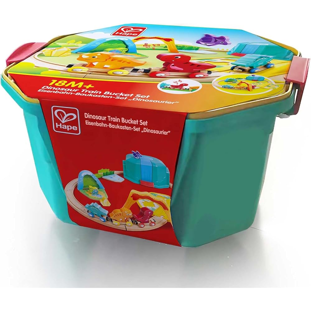 Hape Dinosaur Storage Railway Set Wooden Toy for Ages 1.5 and Up